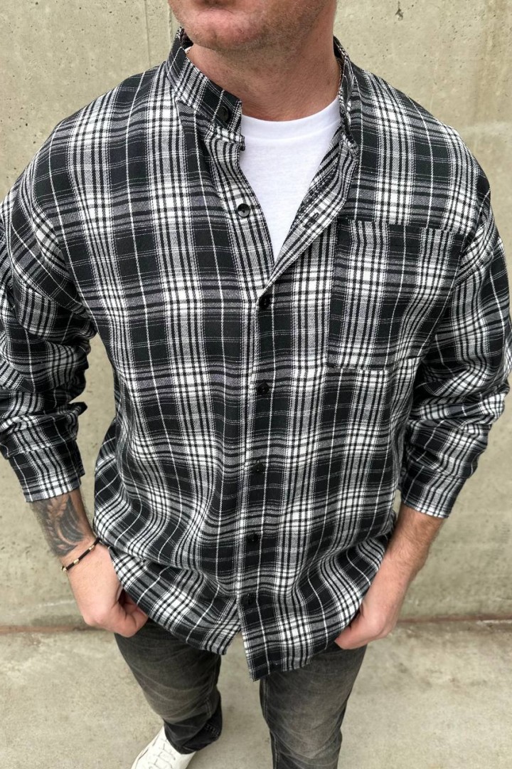 Мужская рубашка с воротником-стойкой LSA-765A500