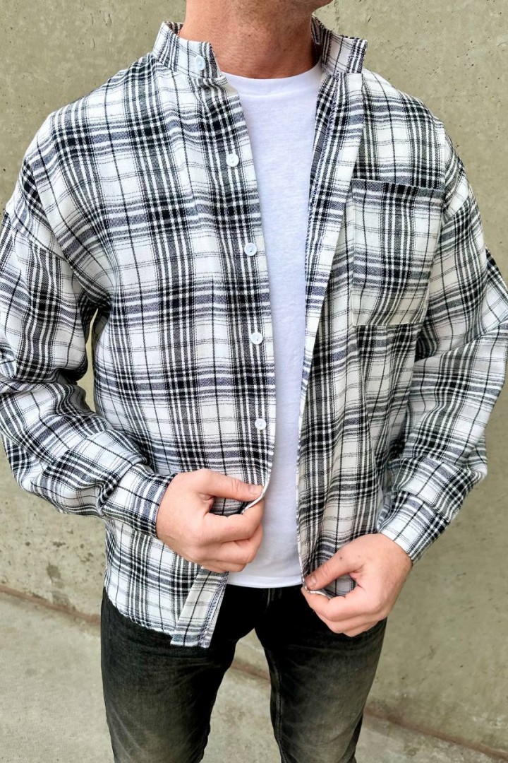 Мужская рубашка с воротником-стойкой LSA-765A500