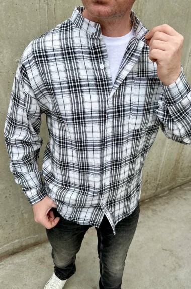 Мужская рубашка с воротником-стойкой LSA-765A500