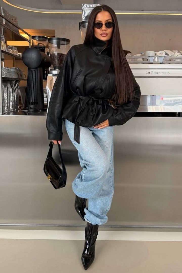 Кожаная куртка на подкладке JOM-8016A850