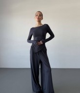 Костюм двійка лонгслів асиметрія + палаццо MIK-1712A590