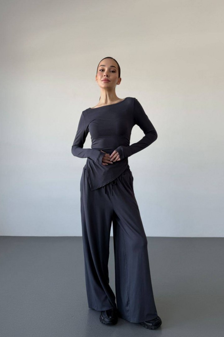 Костюм двійка лонгслів асиметрія + палаццо MIK-1712A590