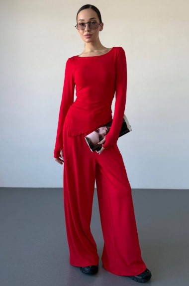 Костюм двійка лонгслів асиметрія + палаццо MIK-1712A590