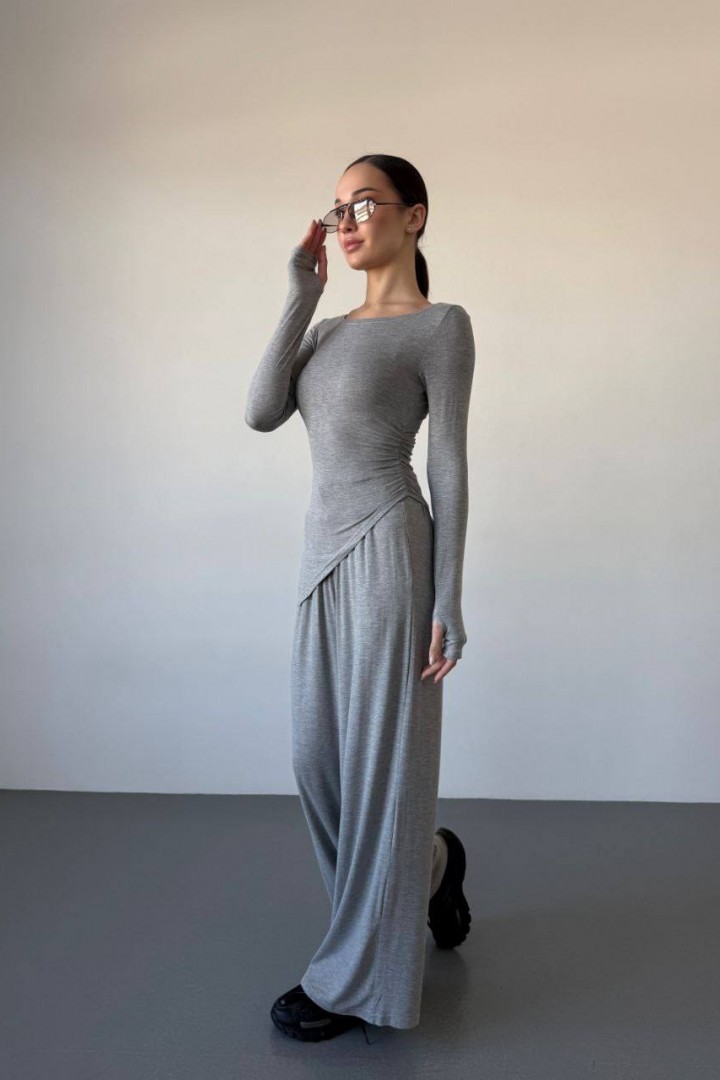 Костюм двійка лонгслів асиметрія + палаццо MIK-1712A590