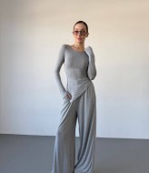 Костюм двійка лонгслів асиметрія + палаццо MIK-1712A590