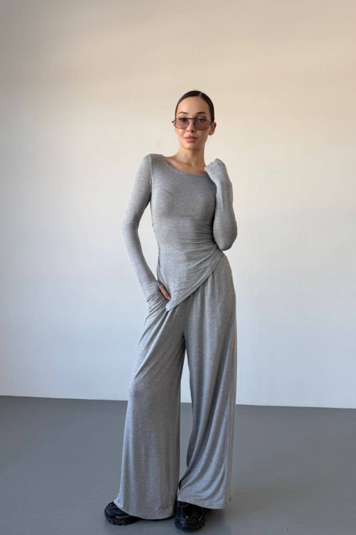 Костюм двійка лонгслів асиметрія + палаццо MIK-1712A590