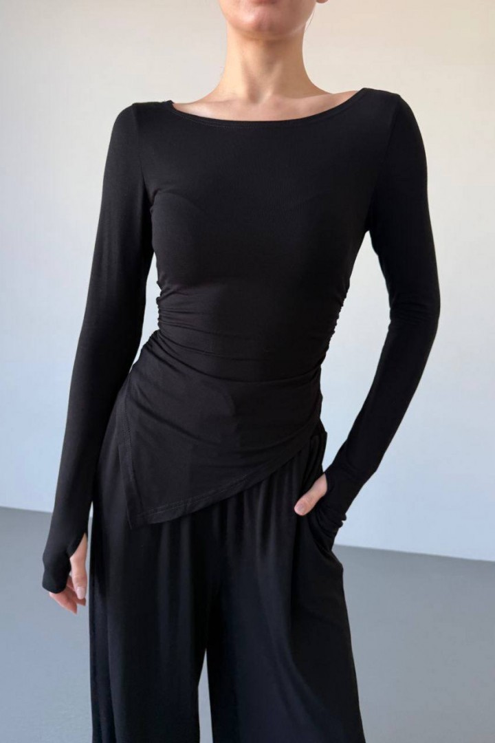 Костюм двійка лонгслів асиметрія + палаццо MIK-1712A590