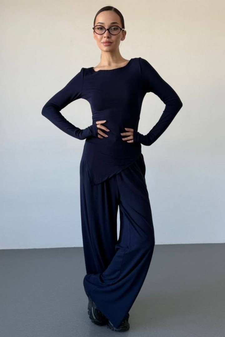 Костюм двійка лонгслів асиметрія + палаццо MIK-1712A590