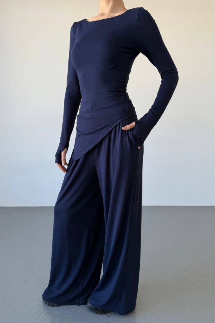 Костюм двійка лонгслів асиметрія + палаццо MIK-1712A590