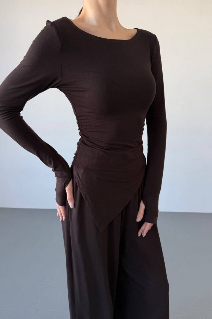 Костюм двійка лонгслів асиметрія + палаццо MIK-1712A590