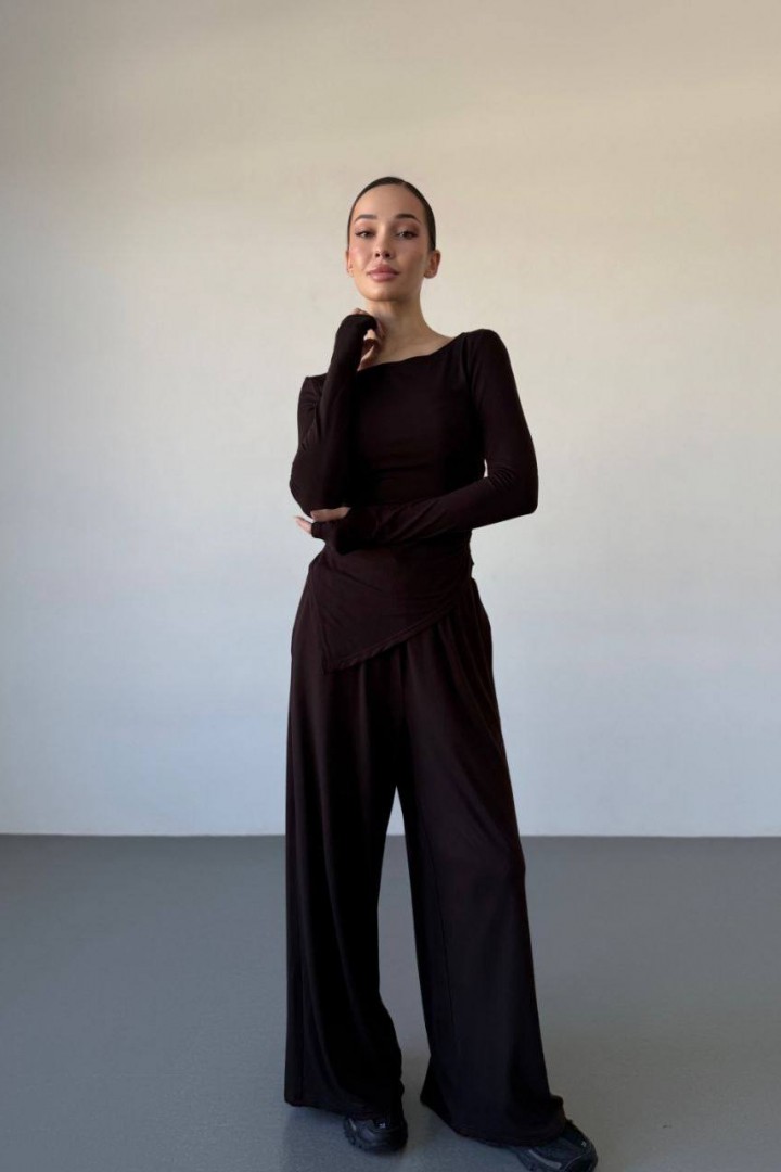 Костюм двійка лонгслів асиметрія + палаццо MIK-1712A590