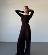 Костюм двійка лонгслів асиметрія + палаццо MIK-1712A590