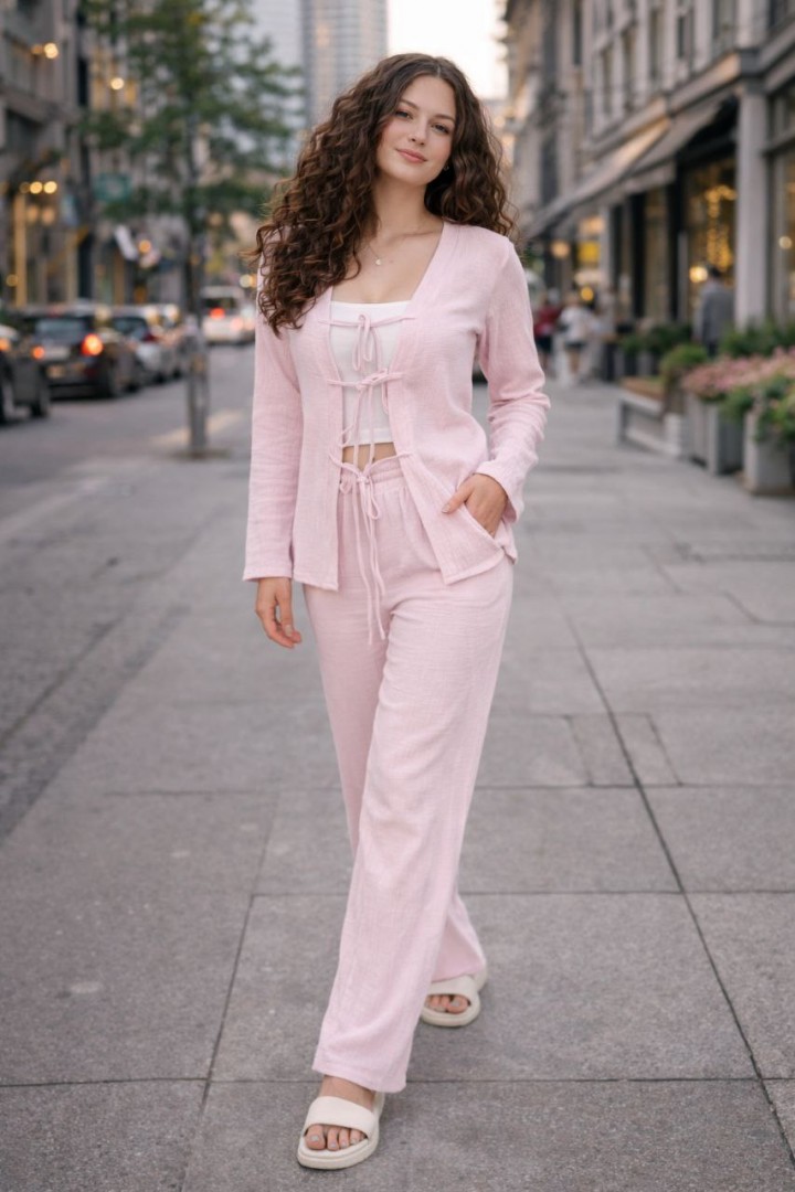 Костюм двійка штани і сорочка на завʼязках MIK-1613A520