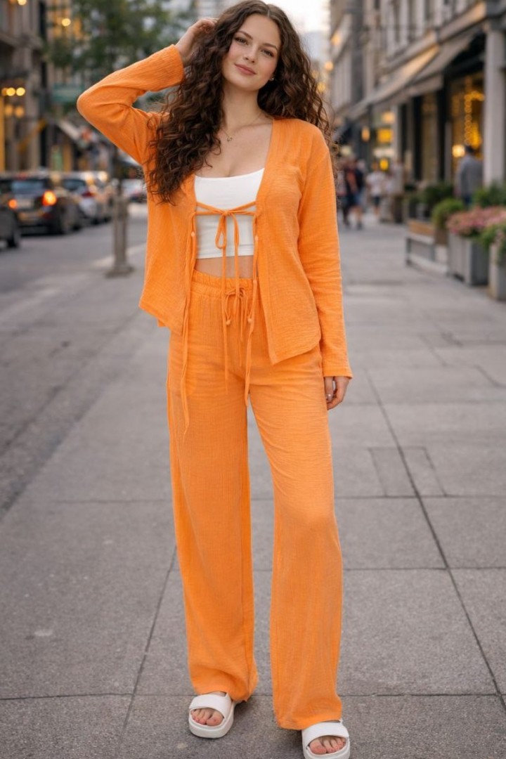 Костюм двійка штани і сорочка на завʼязках MIK-1613A520