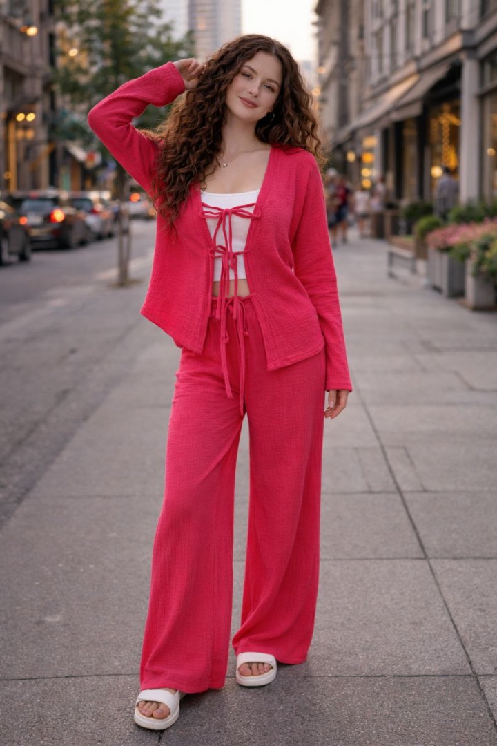 Костюм двійка штани і сорочка на завʼязках MIK-1613A520