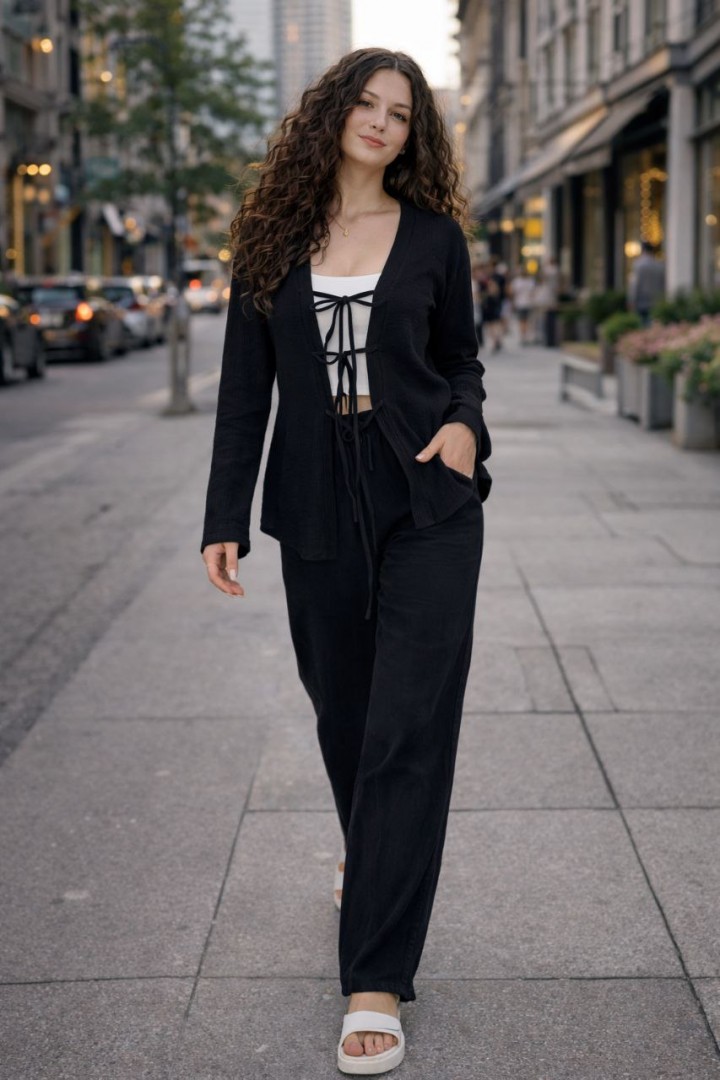 Костюм двійка штани і сорочка на завʼязках MIK-1613A520