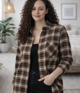 Женская рубашка в клетку MIK-1718A600