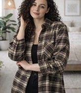 Женская рубашка в клетку MIK-1718A600