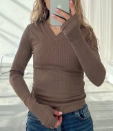 Лонгслив с V-образным вырезом MIK-5143A150