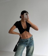 Женский топ с узлом спереди MIK-5179A190