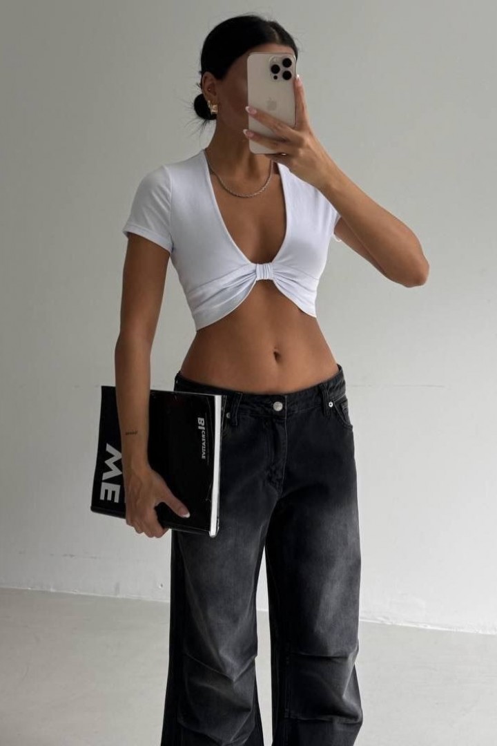 Женский топ с узлом спереди MIK-5179A190