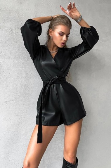 Кожаный комбинезон с шортами NK-8044A580