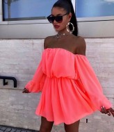 Короткое шифоновое платье  YLM-632A500