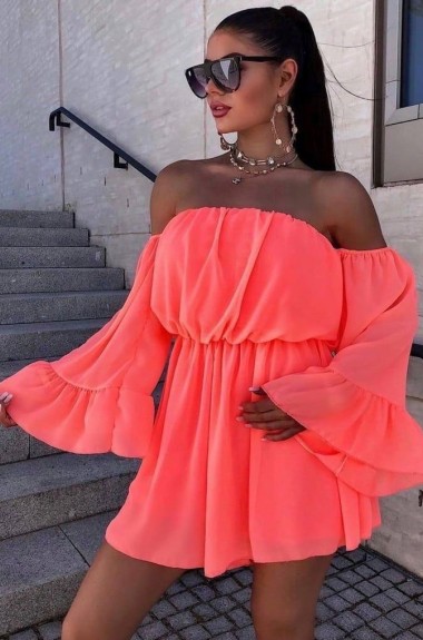 Короткое шифоновое платье  YLM-632A500