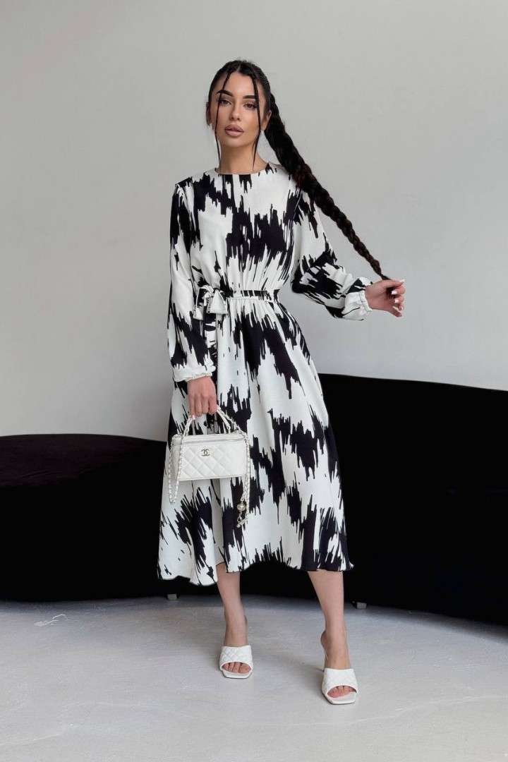 Повседневное платье с поясом TS-436.4A450