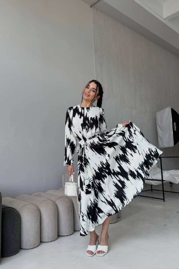 Повседневное платье с поясом TS-436.4A450