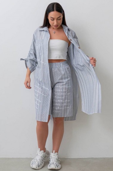 Костюм лен шорты и рубашка IS-205A1050 Костюм лен шорты и рубашка IS-205A1050