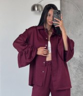 Женский брючный костюм из шелка  LID-618A1200