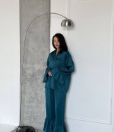 Женский брючный костюм из шелка  LID-618A1200