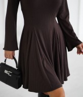 Трикотажное платье в рубчик  KA-7561A550