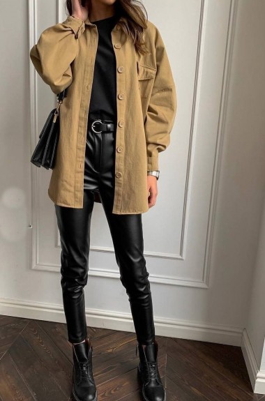 Кожаные брюки на флисе DMP-A511A290