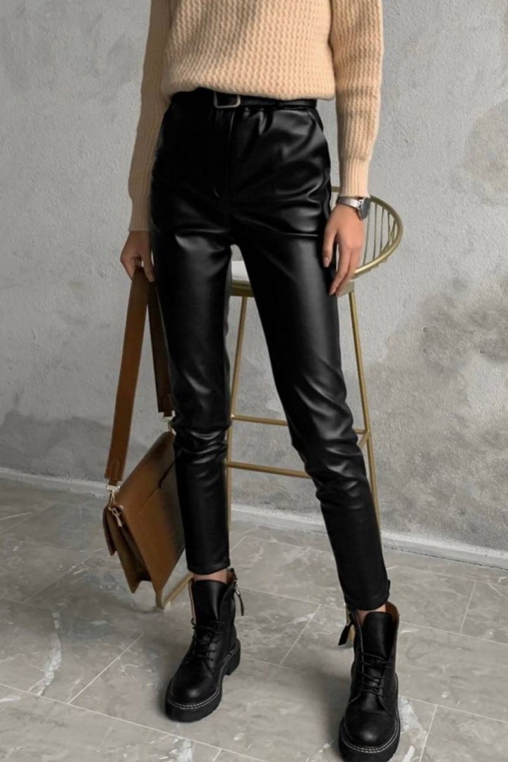 Кожаные брюки на флисе DMP-A511A290