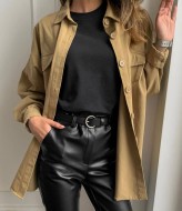 Кожаные брюки на флисе DMP-A511A290