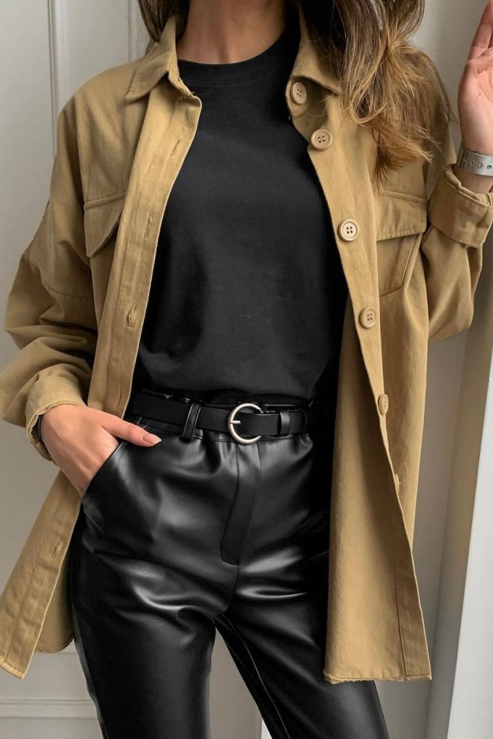 Кожаные брюки на флисе DMP-A511A290