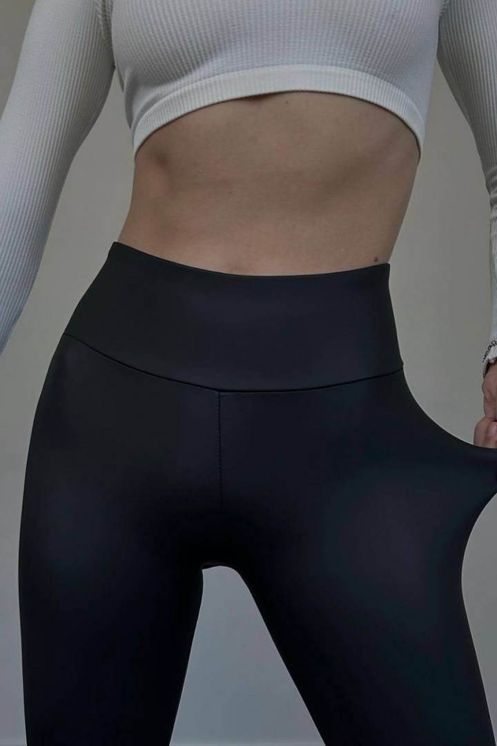 Утепленные леггинсы из стрейчевой экокожи DMP-A7139A230