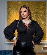 Блузка с кружевом на запах YM-7127A14