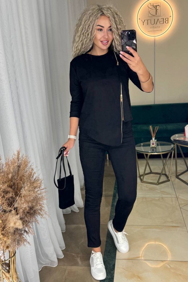 Замшевый брючный костюм IND-1058A550