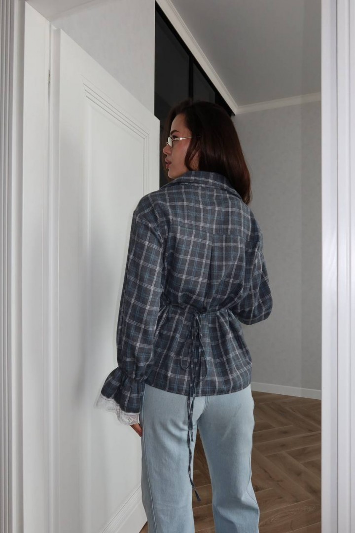 Сорочка з мереживом на рукавах INNA-588A560