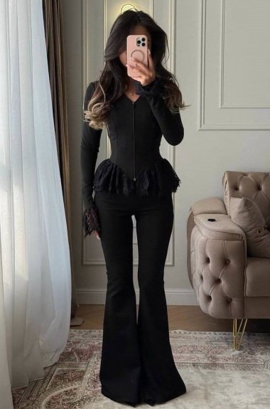 Великолепный костюм двойка с кружевом INNA-763A750