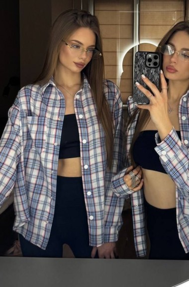 Комфортна сорочка в клітинку LK-372A550