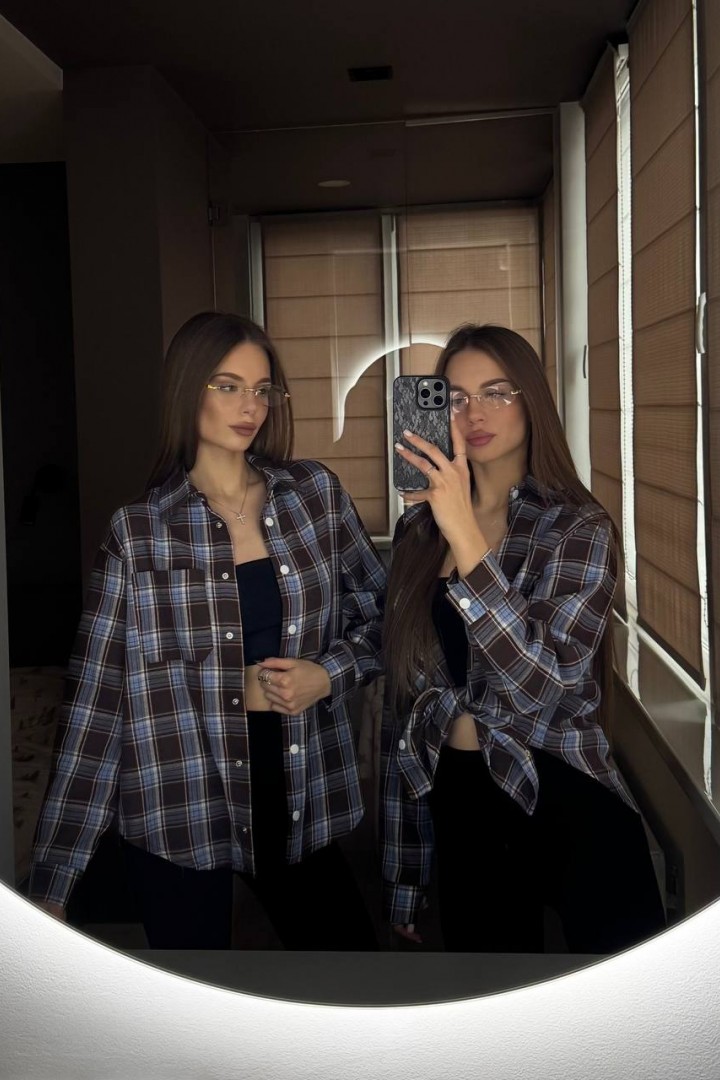 Комфортна сорочка в клітинку LK-372A550