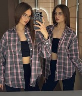 Рубашка женская оверсайз в клетку  LK-372A550