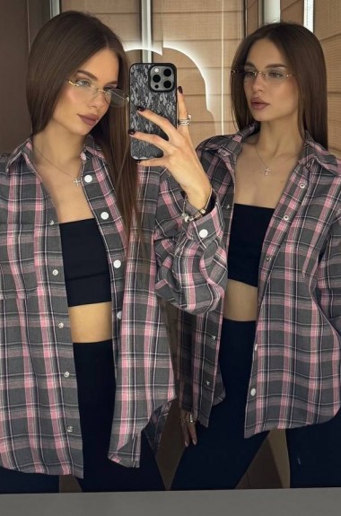 Комфортна сорочка в клітинку LK-372A550