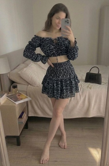 Костюм двойка топ и юбка AKS-184A550 Костюм двойка топ и юбка AKS-184A550