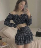 Костюм двойка топ и юбка AKS-184A550