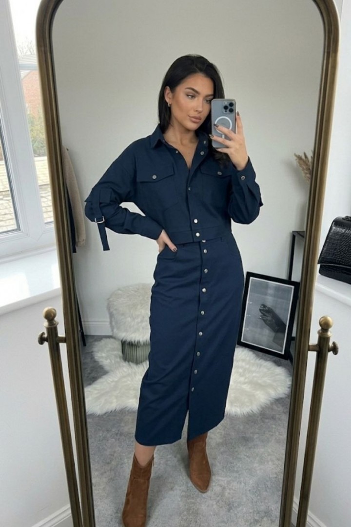 Укороченная куртка и юбка миди AKS-130A650